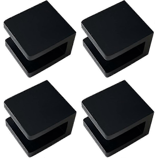 (4, Mat Sort) Glasklemme, Borfri Glasholder Glashyldebeslag Glasklips Støtte til 8mm - 10mm Glas (FMY)