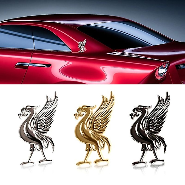 Luova lintuautotarra Embleemi Liverpool Fc Liigajalkapalloseura Joukkueen logo Liverbird-symbolimerkki Liima-autotarra  (FMY) Black