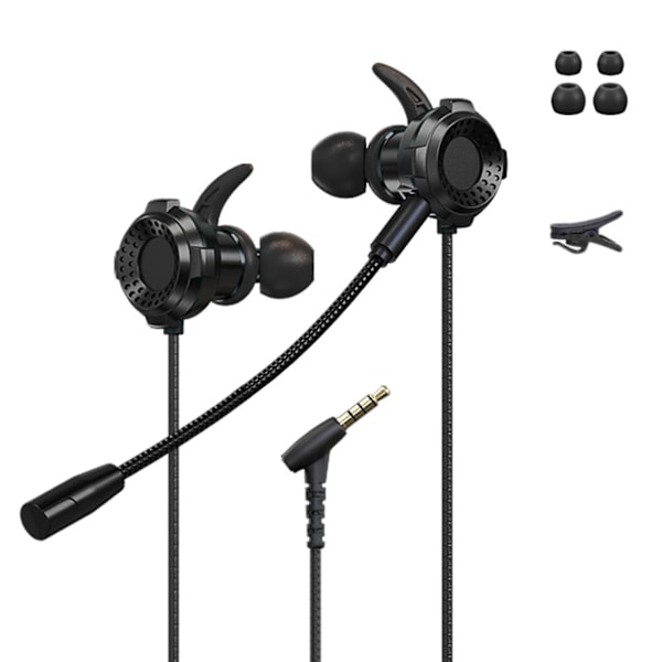 G7 Universal 3,5 mm kablet spillhodetelefon med mikrofon for telefon/datamaskin (FMY) Black Standard Version*