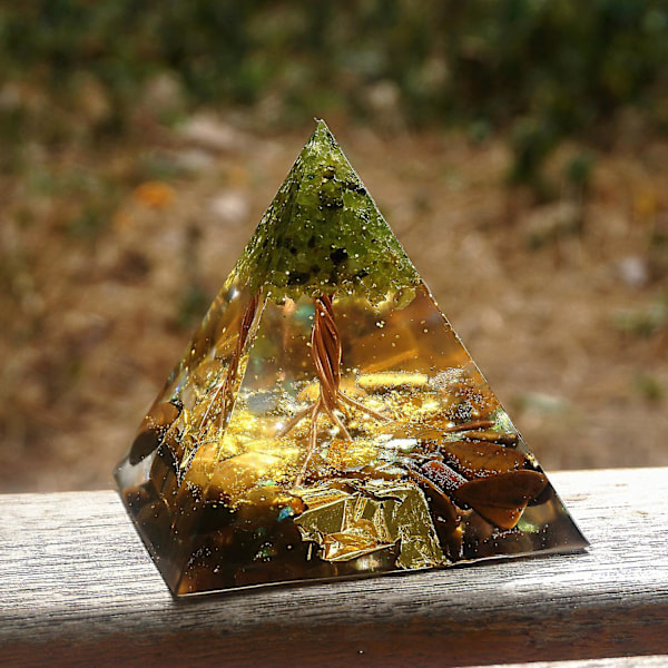 Energigenerator Orgonpyramide Ametyst Peridot Healing Naturkrystall Reiki Chakra Generator Orgonitt (FMY) 3