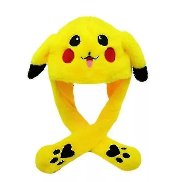 Pikachu-hattu, pupunkorvat liikkuvat, hyppivä hattu, hauska pupun plyysimyssy lin  (FMY) Pikachu