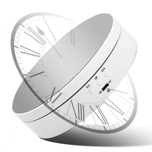 Elektriskt roterande displayställ med spegel, smyckeshållare, batteridriven USB-ström (FMY) White