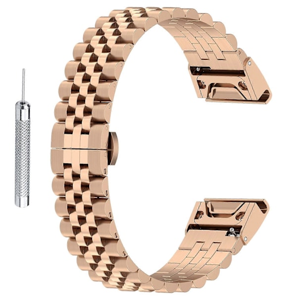For Garmin Fenix 7S/6S/5S Rustfritt Stål 5 Perler Klokkerem Erstatning Armbånd med Verktøy (FMY) Multicolor Style G