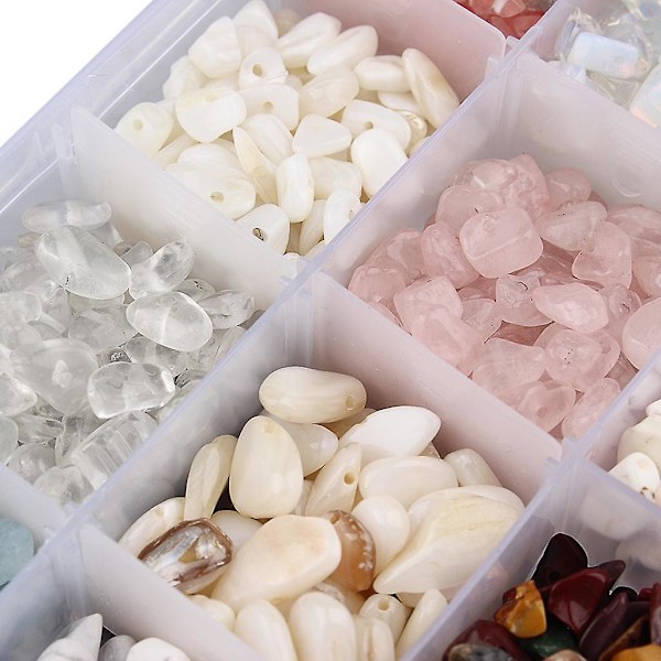 15 slags bulk stenperler, tumlede ædelstensperler til smykkefremstilling (FMY) Multicolor