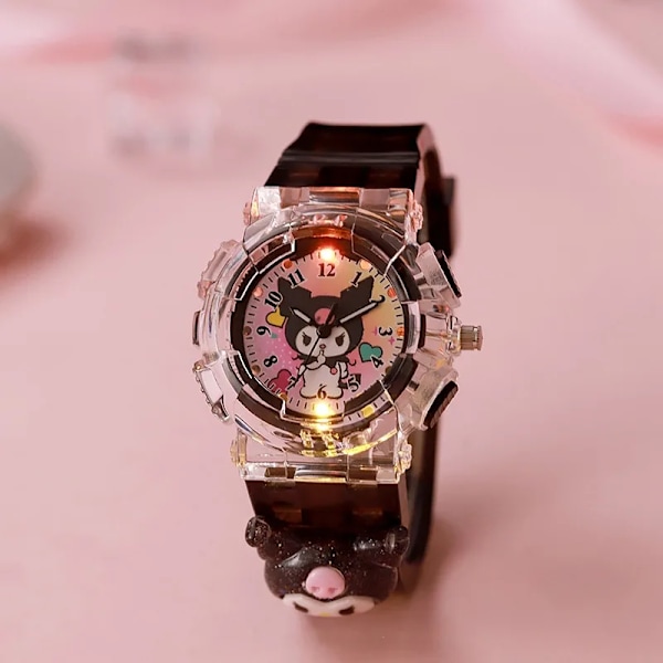 Sanrio luminescence Cinnamoro Kuromi 3D Mönster Barn Armbandsur Sött Armbandsur Tecknat Jul Armbandsrem Barn Present (FMY) Kuromi  hei