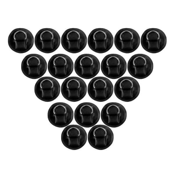 20x D-ring pad/patch trækringspænder i rustfrit stål til PVC gummibåd (FMY) Black