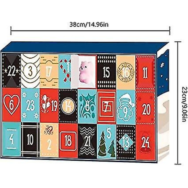 Joulukalenteri, 24 Mochi Squishie -lelua, Uusiokäyttöinen, Lahja Pojille Ja Tytöille (FMY)