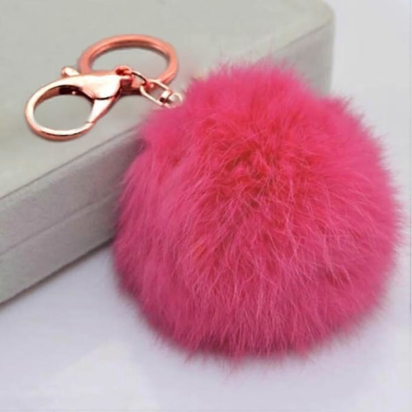 8cm Värikäs Keinotekoinen Turkis Pom Pom Pallo Avaimenperä Auton Avaimenperä Rengas Riipus Naisille Laukun Koriste (FMY)