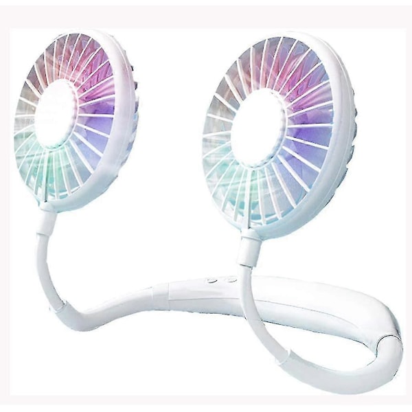Kaulatuuletin, kädessä pidettävä tuuletin, USB-minituulettimet, kannettava kaulatuuletin, handsfree-tuuletin, pöytätuuletin, henkilökohtainen urheilutuuletin (valkoinen) (FMY)