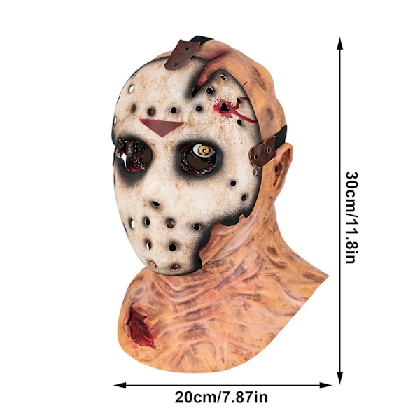 Gyser Killer Maske, Horror Jason Cosplay Hjelm Maske, Latex Maske Film Hovedbeklædning Kostume Rekvisitter Til Halloween Fest (FMY)