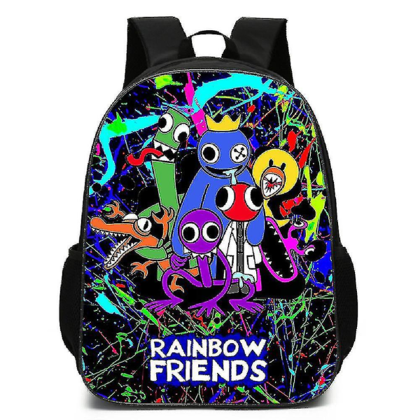 Slinx Rainbow Friends Ryggsäck Barn Barn Skolväskor Bokväska Ryggsäckar för pojkar Flickor (FMY) A