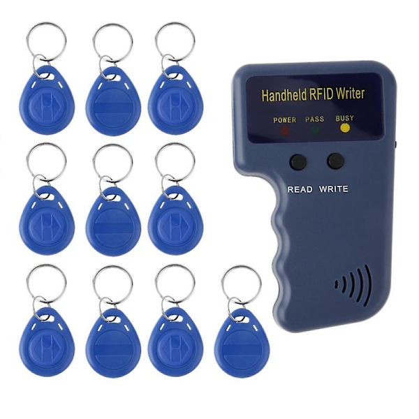 RFID-kopierare, duplicerare, programmerare, läsare, 10 st omskrivbara ID-nyckelbricker, taggar, kort (FMY)