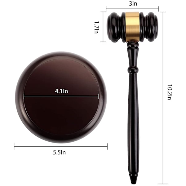 Håndlavet Træ Auktionshammer til Advokater og Dommere Håndlavet Træ Håndklap Retssal Hammer til Auktion (FMY) As shown