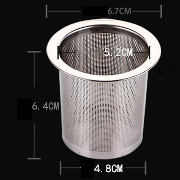 Tefilter i rostfritt stål Tekanna Läcksäker Nät Kaffekopp Läcksäker Filter Frukt (FMY) Silver