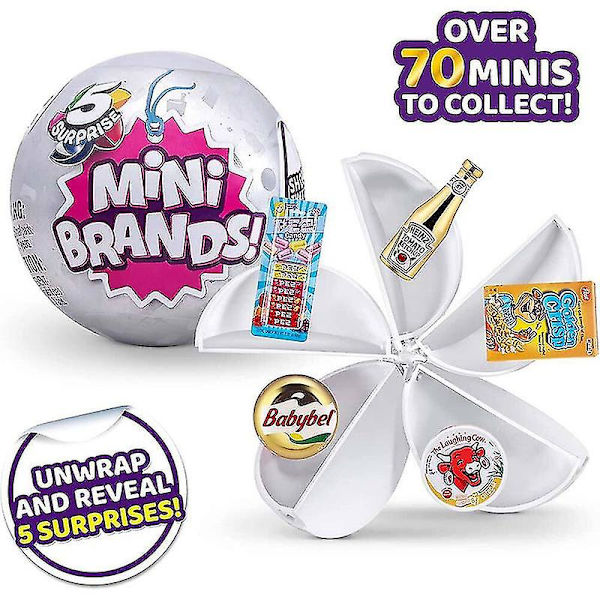 5 Surprise Mini Brands Serie 3 Mysterie Kapsel Ægte Miniature Legetøjsgave (FMY)