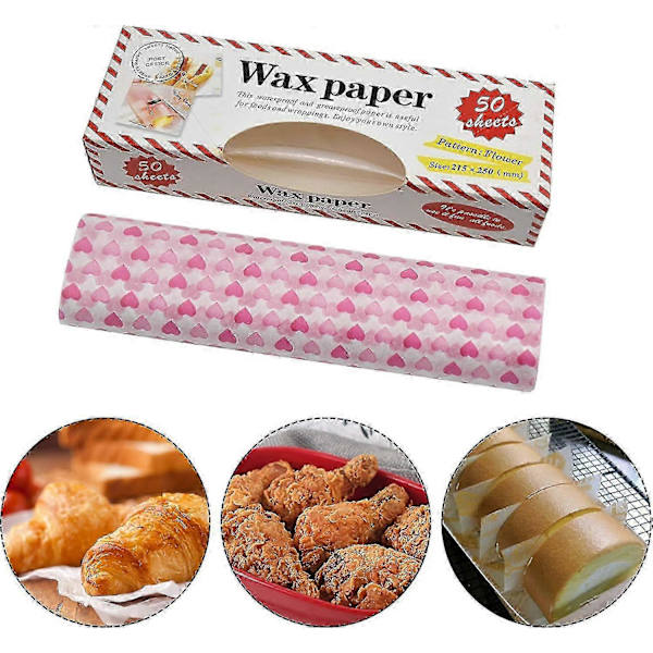 50 Ark Matpapper, Bivaxduk Matpapper, Vaxduk för Smörgås Bröd Hamburgerjn  (FMY)