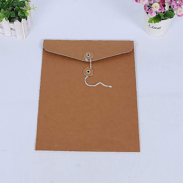 Kraft String File Folder Filing Envelope Project File Jacket Document Letter Organizer Flat-no Expan  (FMY)