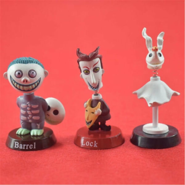 6 stk./sæt The Nightmare Before Christmas Jack Skellington Figur Kage Topper Legetøj Halloween Dekoration Gave (FMY)