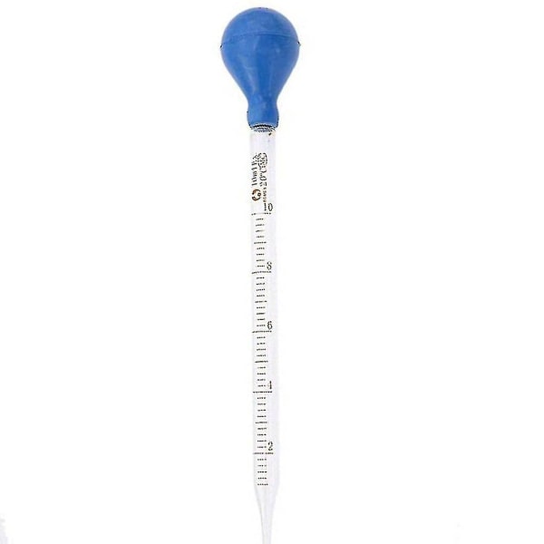 10 ml Glas Scale Line Dropper Pipett Lab Dropper Dropper Pipet Blå gummihuvudpipetter (FMY)