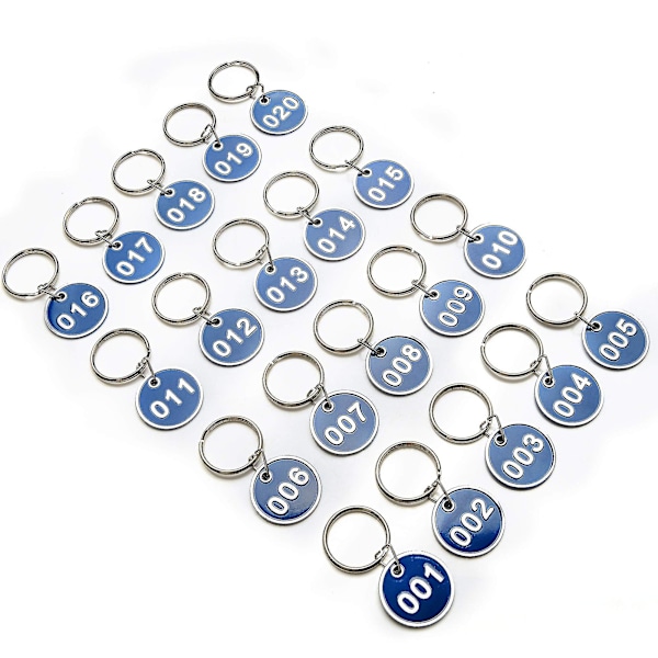 Nøkkelring med tall 1-100, nummererte merkelapper, skap, treningsstudio, nøkkelringer, gravert tall med nøkkelringer, nøkkelring i aluminium, nummererte merkelapper (FMY) 1 to 50
