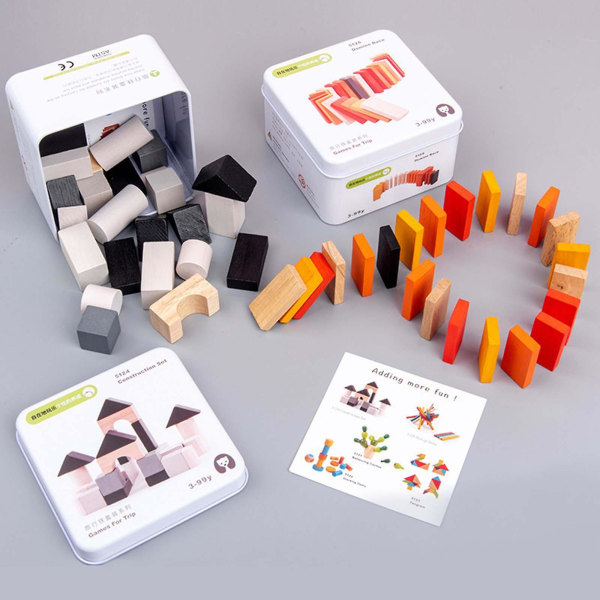 Puinen Tangram 3D Puzzle Block Interaktiivinen toiminta Shakki Kalastuslelu lapsille Lahja (FMY)