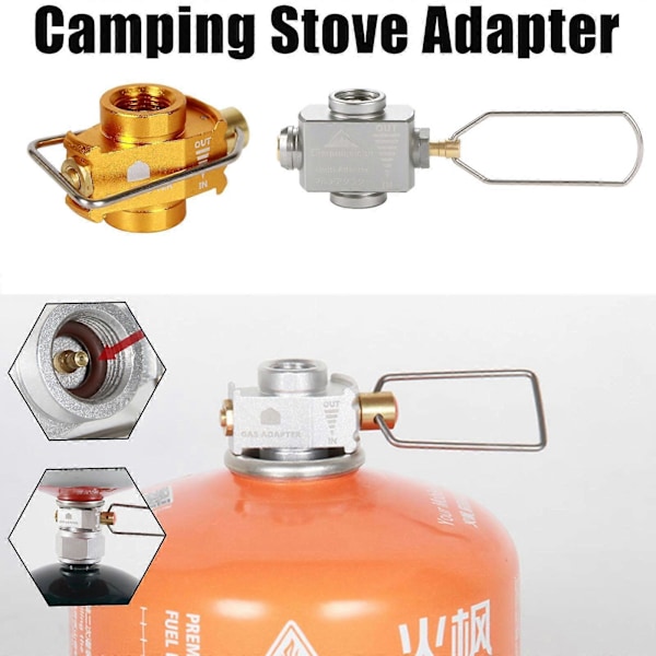 Utendørs Camping Gass Påfyllingsadapter Ventiler Gasskomfyr Koblingsboks ORANGE