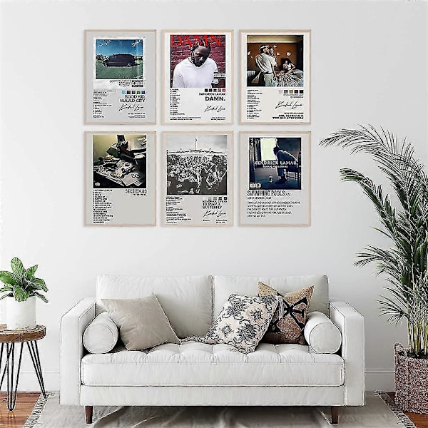 6-pack Kendrick Lamar Poster Musik Album Rappare Poster För Rum Estetisk Väggkonst Heminredning Presenter Oinramade (FMY)