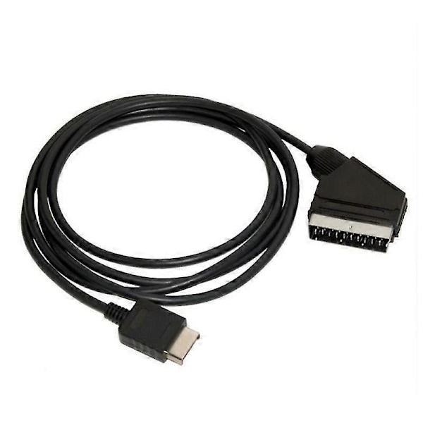 1,8 m RGB Scart TV AV -johdin korvaava liitäntäkaapeli yhteensopiva Sony Playstation PS2 3 (FMY) Black