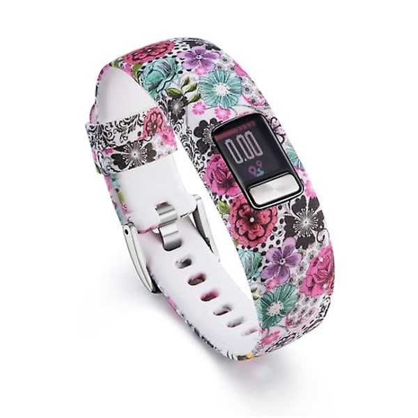 For Garmin Vivofit 4 Gloss & Color Integrert Silikonklokkebånd (FMY) Stick Flower