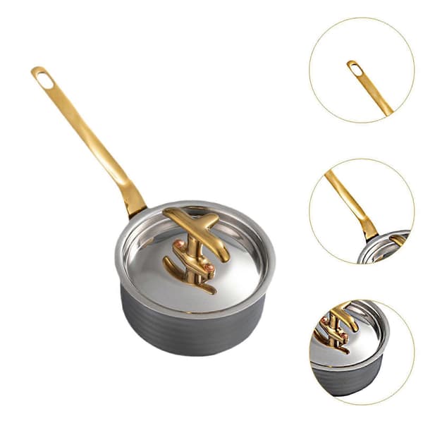 Mini Gryde 8cm Rustfrit Stål Kasserolle til Opvarmning af Sovser Smør Kaffe (FMY) Multicolor 8cmx4cm