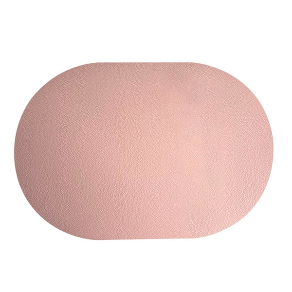 Liukumaton pyyhittävä keinonahkainen soikea muotoinen eristysalusta ruokasaliin (FMY) Pink