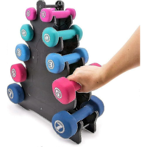 Dumbbell Stativ, Trekant og Stort Blad 5-nivå Dumbbell Oppbevaring Vektstativ Flere nivåer Håndvekt Tårn Stativ For Hjemmetrening Trening Kontor  (FMY)