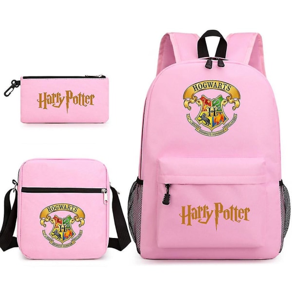 Barnehagesett med tre deler fra Harry Potter, trykt skolesekk med stor kapasitet for utendørsbruk (FMY) pink