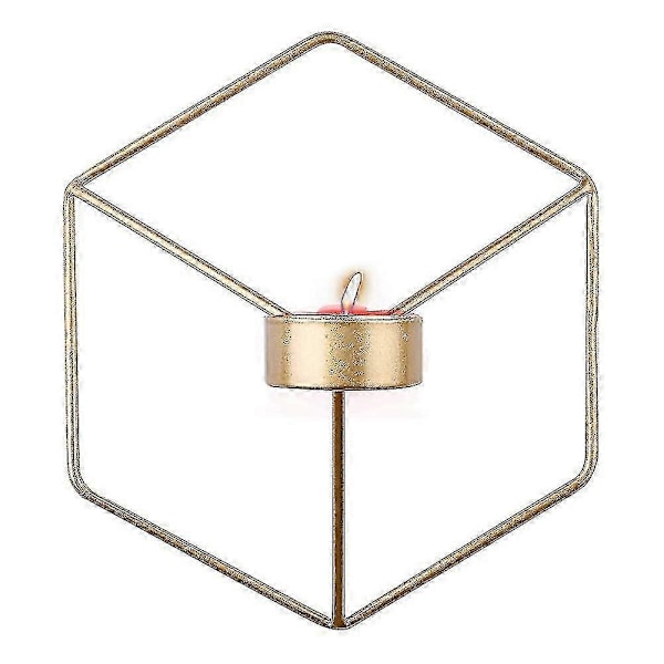 Nordisk stil 3D geometrisk ljusstake i metall, väggljusstake, heminredning, prydnad (FMY) gold