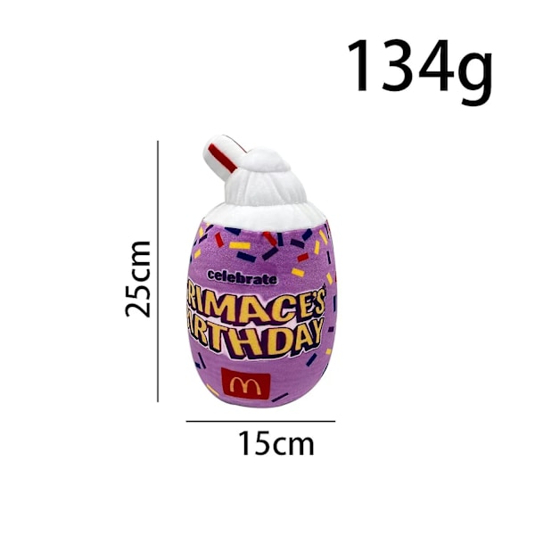 1-2 stk Grimace bursdag Grimace plysj Grimace Shake plysj fargedukke spill utstoppet dyr myk leketøy maskot flaske gave gutt barn (FMY) b set of 2 About 20cm