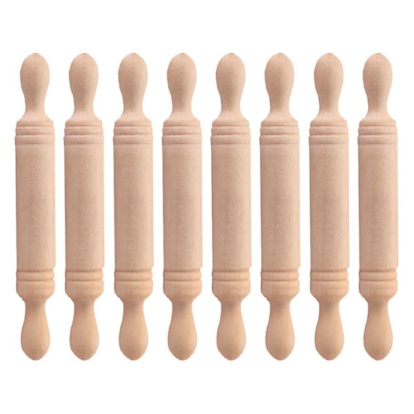 8 stk. Børns Legetøj i Bulk Små Dejruller Mini Rullepind Bulk Træ Mini Rullepind Mini Træ Rullepind Bage (FMY) 4.7X0.7X0.7CM