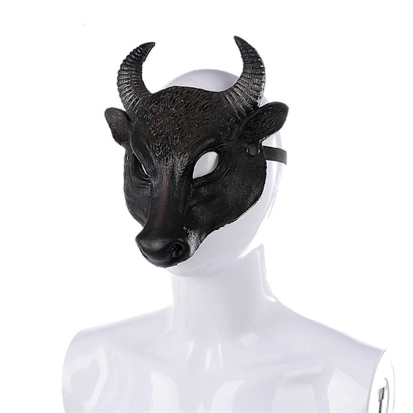 Påsk Karneval Party Halv Ansikte Skum Realistisk Tjurhuvud Mask Party Masker (FMY) Black