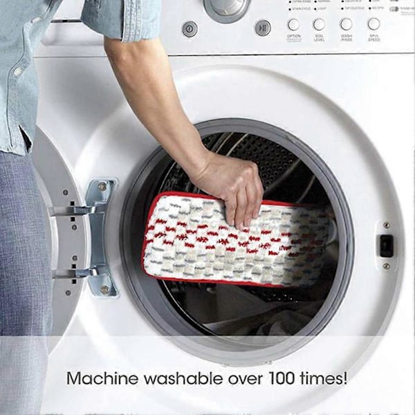 6-pack Ersättningsmoppdukar för Vileda Mopphuvud, Vileda Easy Clean Mopp Tillbehör (FMY) Red & white
