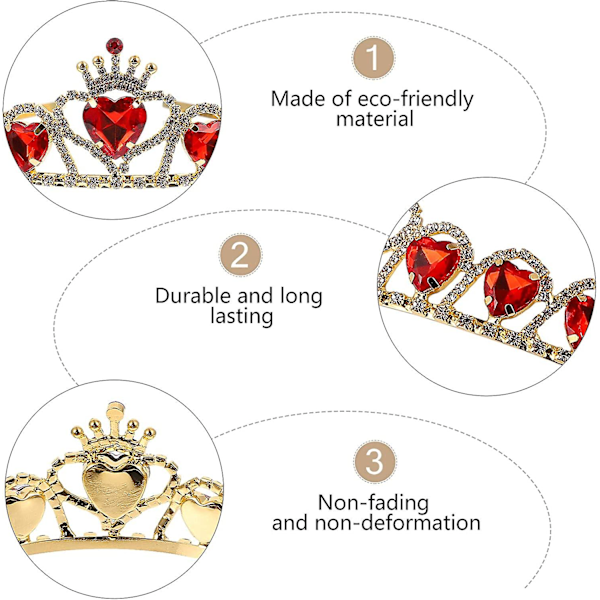 Red Heart Tiara Descendant Sydänkruunu Hiuskoru Morsian Hääkruunu (D-4)  (FMY)