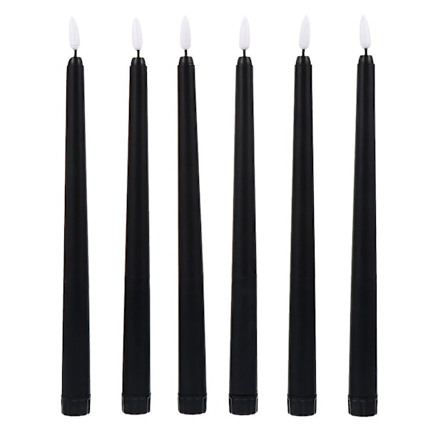 6 kpl Halloween LED-kynttilälamput Luovat liekittömät sähköiset LED-kynttilät (FMY) Black 1 27.5X1.7X1.7CM