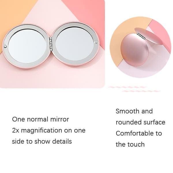 3 stk Makeup Små Foldbare Bærbare Muslingrunde Spejle (FMY) Red