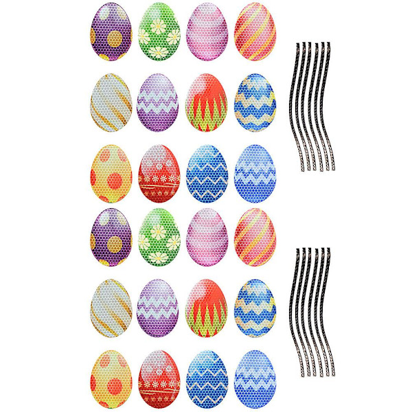 2 Set Easter Dekorationer Reflekterande Magneter Bilsticker Påsk Element Magnetiska Bildekaler (FMY) As Shown 6.5X6CM