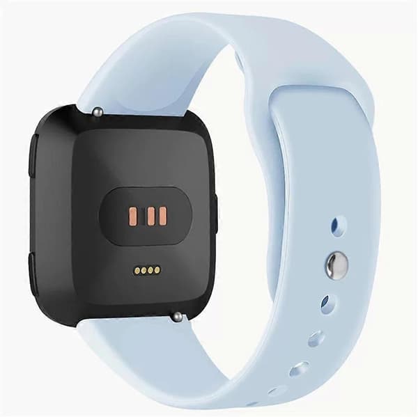 Almindeligt rullet silikone urrem til Fitbit Versa 1/2/Lite erstatningsrem - Sort (FMY) Multicolor Baby Blue