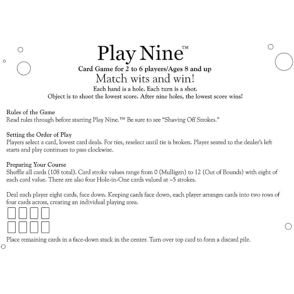 Play Nine - Perheen Pelikorttipeli - Lautapeli 9 Golfin Kierroksella (FMY)