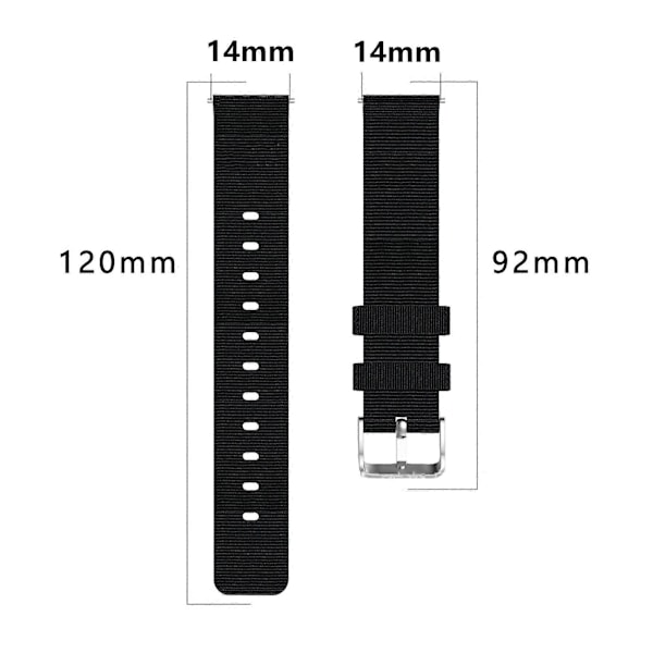 Til Garmin Lily 2 Nylon Urrem Justerbar Spænde 14mm Udskiftningsarmbånd (FMY) Pink