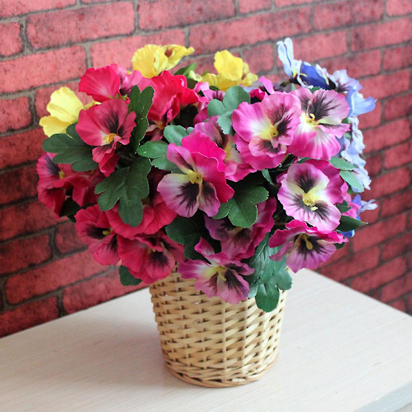 Sinknap 1 stk Kunstig Blomst Stemorsblomst Hage DIY Scene Fest Hjem Bryllup Håndverk Dekorasjon (FMY) Grey 15cm