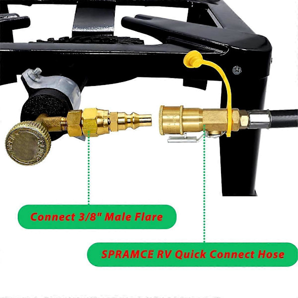 3,65 m Hurtigkobling Propanslange for Bobil til Grill (FMY) Black
