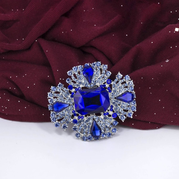 Vintage blå østerriksk krystall rhinestone brosjenål Elegante smykker for kvinner jenter, wz-1195 (FMY)