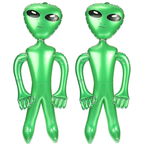 2 stk PVC Oppblåsbare Alien Leke Kreative Alien Oppblåsbare Halloween Oppblåsbare Ballongleker Ny (FMY)