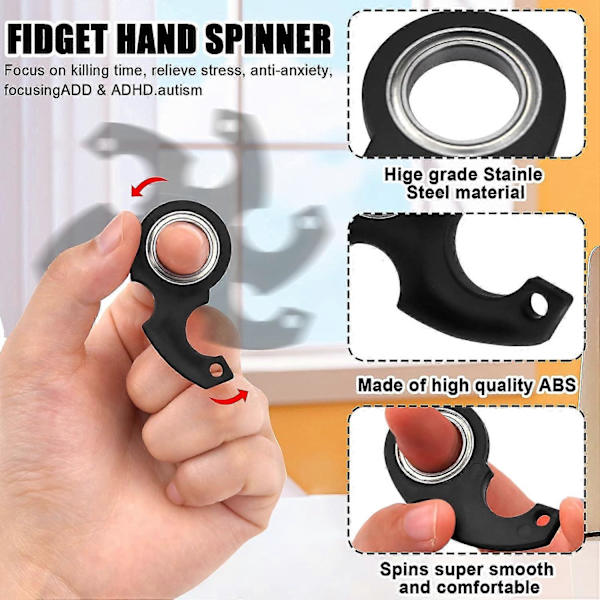 3-pack Nyckelrings Spinner Fidget Leksak, Nyckel Spinner, Snurrande Nyckelring, Fidget Nyckelring, Sensoriska Leksaker Fidgets Squishy Leksaker (FMY)
